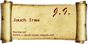 Jauch Irma névjegykártya